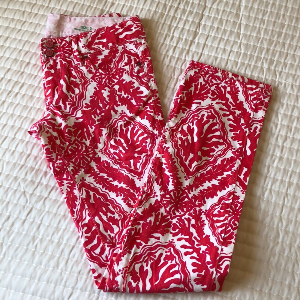 NWOT Dark Coral Lilly Pulitzer Worth Straight Jean